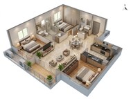Floor plan of 2 BHK 1181 Sq. Ft. Apartment in Casagrand Medora, Chennai