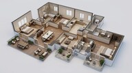 Floor plan of 3 BHK 2469 Sq. Ft. Apartment in Signature Global De Luxe DXP, Gurgaon