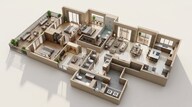 Floor plan of 3 BHK 2623 Sq. Ft. Apartment in Signature Global De Luxe DXP, Gurgaon