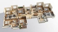 Floor plan of 4 BHK 1490 Sq. Ft. Apartment in Lodha Bella Vita, Pune