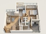 Floor plan of 1 BHK 328 Sq. Ft. Apartment in JP Codename Lottery, Thane