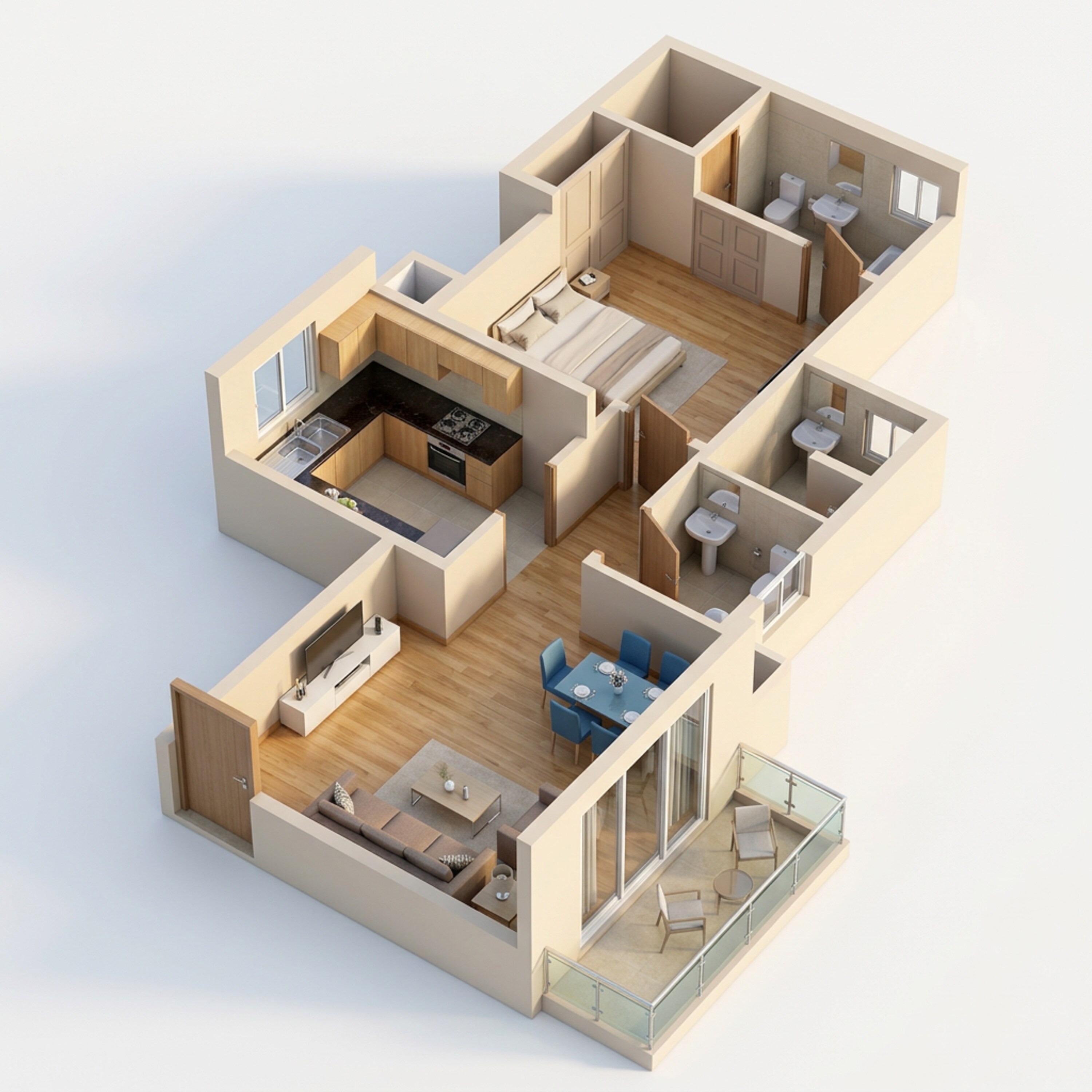 Floor plan of 1 BHK 440 Sq. Ft. Apartment in JP Codename Lottery, Thane
