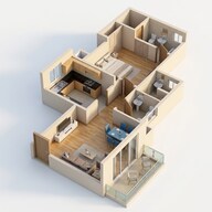 Floor plan of 1 BHK 440 Sq. Ft. Apartment in JP Codename Lottery, Thane