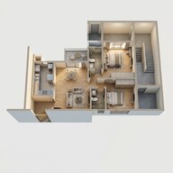 Floor plan of 2 BHK 1100 Sq. Ft. Apartment in Embassy East Avenue, Bangalore