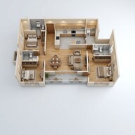 Floor plan of 3 BHK 1300 Sq. Ft. Apartment in Embassy East Avenue, Bangalore