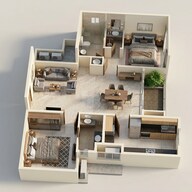 Floor plan of 2 BHK 1330 Sq. Ft. Apartment in Casagrand Mercury, Chennai