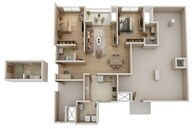 Floor plan of 2 BHK 1547 Sq. Ft. Apartment in Prestige Somerville, Bangalore
