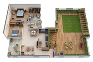 Floor plan of 2 BHK 1311 Sq. Ft. Penthouse in Ashiana Swarang, Chennai