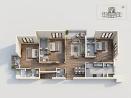 Floor plan of 3 BHK 1265 Sq. Ft. Apartment in L And T The Gateway, Mumbai