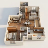 Floor plan of 2 BHK 1196 Sq. Ft. Apartment in Casagrand Suncity, Chennai