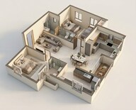 Floor plan of 3 BHK 1328 Sq. Ft. Apartment in Casagrand Suncity, Chennai