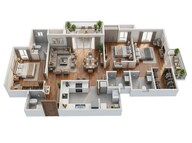 Floor plan of 3 BHK 1785 Sq. Ft. Apartment in Assetz Sora And Saki, Bangalore
