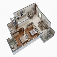 Floor plan of 2 BHK 1178 Sq. Ft. Apartment in Kolte Patil Lakeside 24, Bangalore