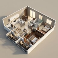 Floor plan of 2 BHK 1187 Sq. Ft. Apartment in Kolte Patil Lakeside 24, Bangalore