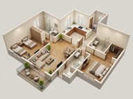 Floor plan of 2 BHK 867 Sq. Ft. Apartment in Mahindra IvyLush, Pune