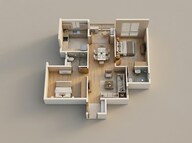Floor plan of 2 BHK 1063 Sq. Ft. Apartment in VNR Hywinds, Chennai