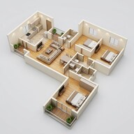 Floor plan of 3 BHK 1212 Sq. Ft. Apartment in Saheel ITrend, Pune
