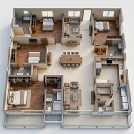 Floor plan of 4 BHK 3260 Sq. Ft. Apartment in Niharika One, Hyderabad