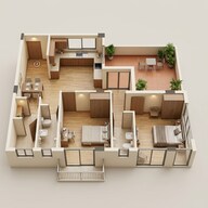 Floor plan of 2 BHK 954 Sq. Ft. Apartment in Skyline Imperia, Kolkata