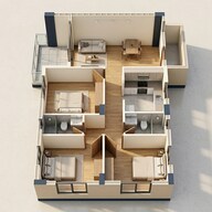 Floor plan of 3 BHK 987 Sq. Ft. Apartment in Skyline Imperia, Kolkata