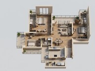 Floor plan of 3 BHK 2211 Sq. Ft. Apartment in Godrej Zenith, Gurgaon