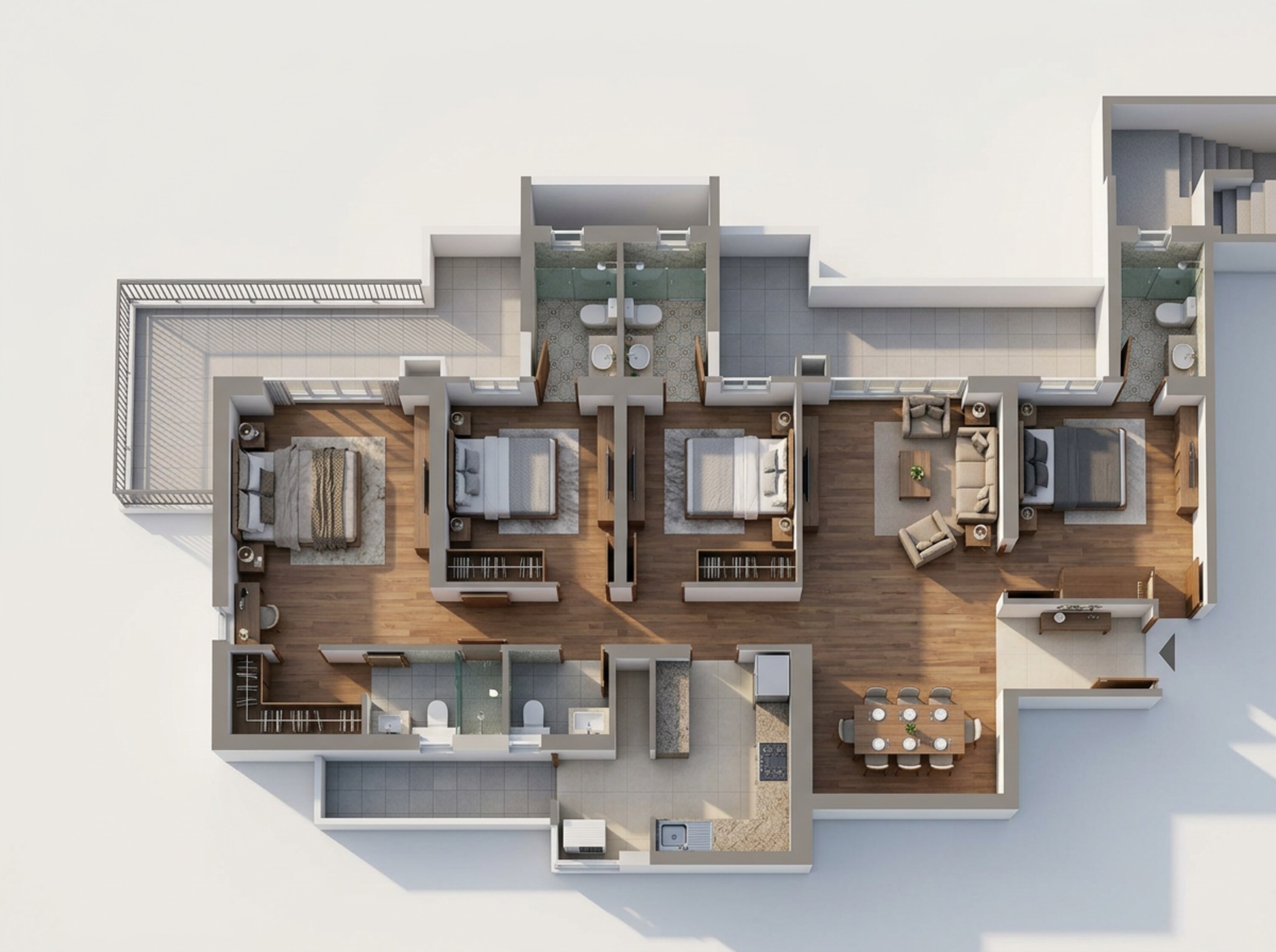 Floor plan of 4 BHK 2433 Sq. Ft. Apartment in Godrej Zenith, Gurgaon