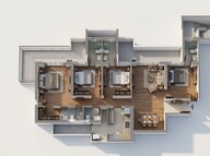 Floor plan of 4 BHK 2433 Sq. Ft. Apartment in Godrej Zenith, Gurgaon