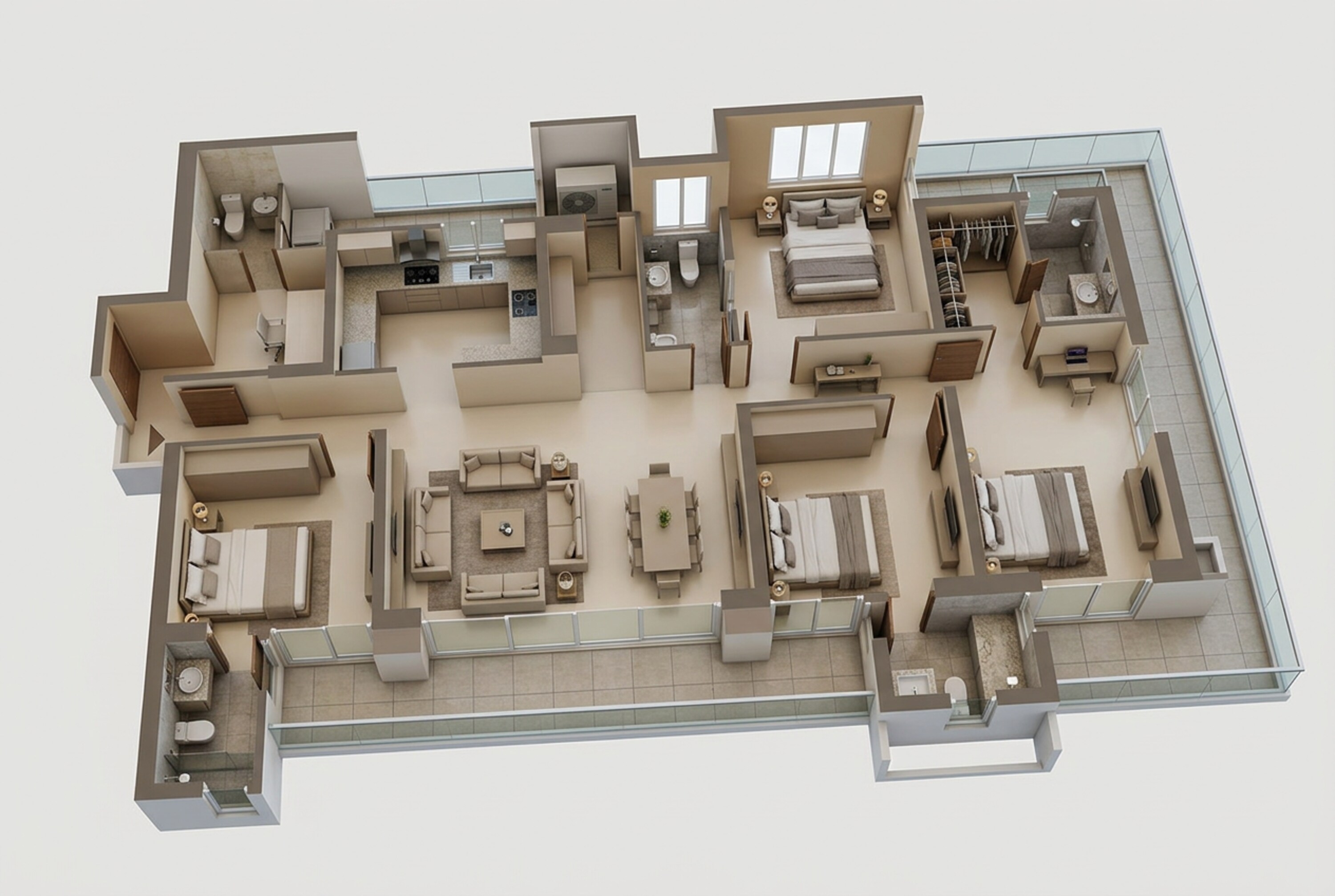 Floor plan of 4 BHK 3221 Sq. Ft. Apartment in Godrej Zenith, Gurgaon