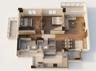 Floor plan of 2 BHK 1450 Sq. Ft. Apartment in Emaar The 88, Gurgaon