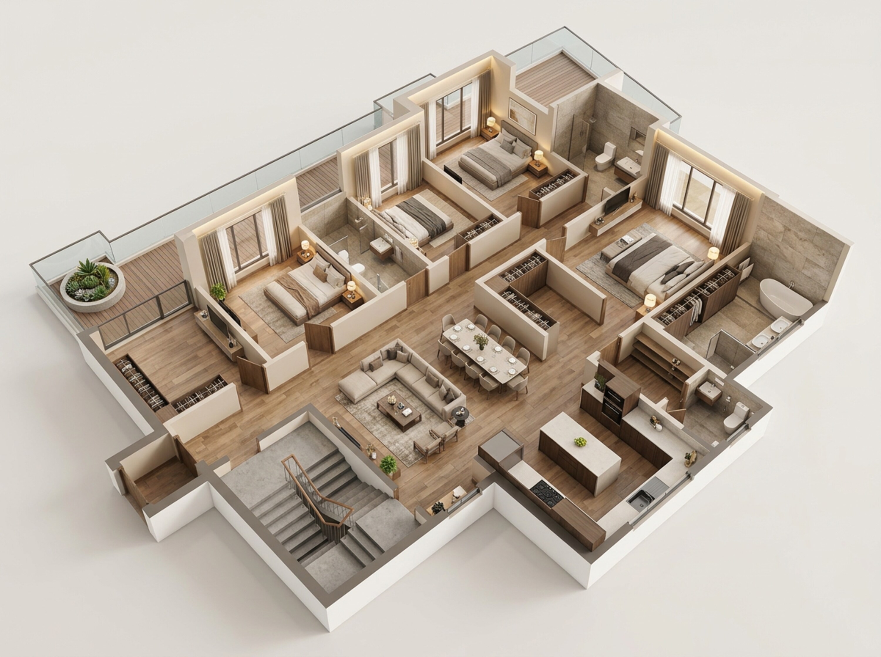 Floor plan of 4 BHK 3221 Sq. Ft. Apartment in Godrej Jardinia, Noida