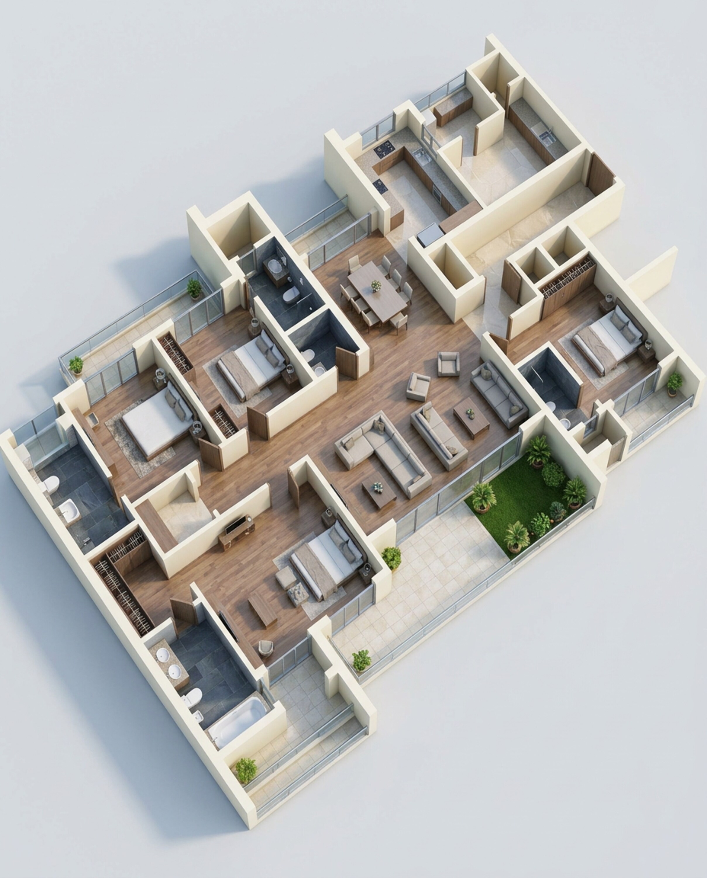 Floor plan of 4 BHK 3393 Sq. Ft. Apartment in Sobha Aranya, Gurgaon