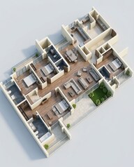 Floor plan of 4 BHK 3393 Sq. Ft. Apartment in Sobha Aranya, Gurgaon