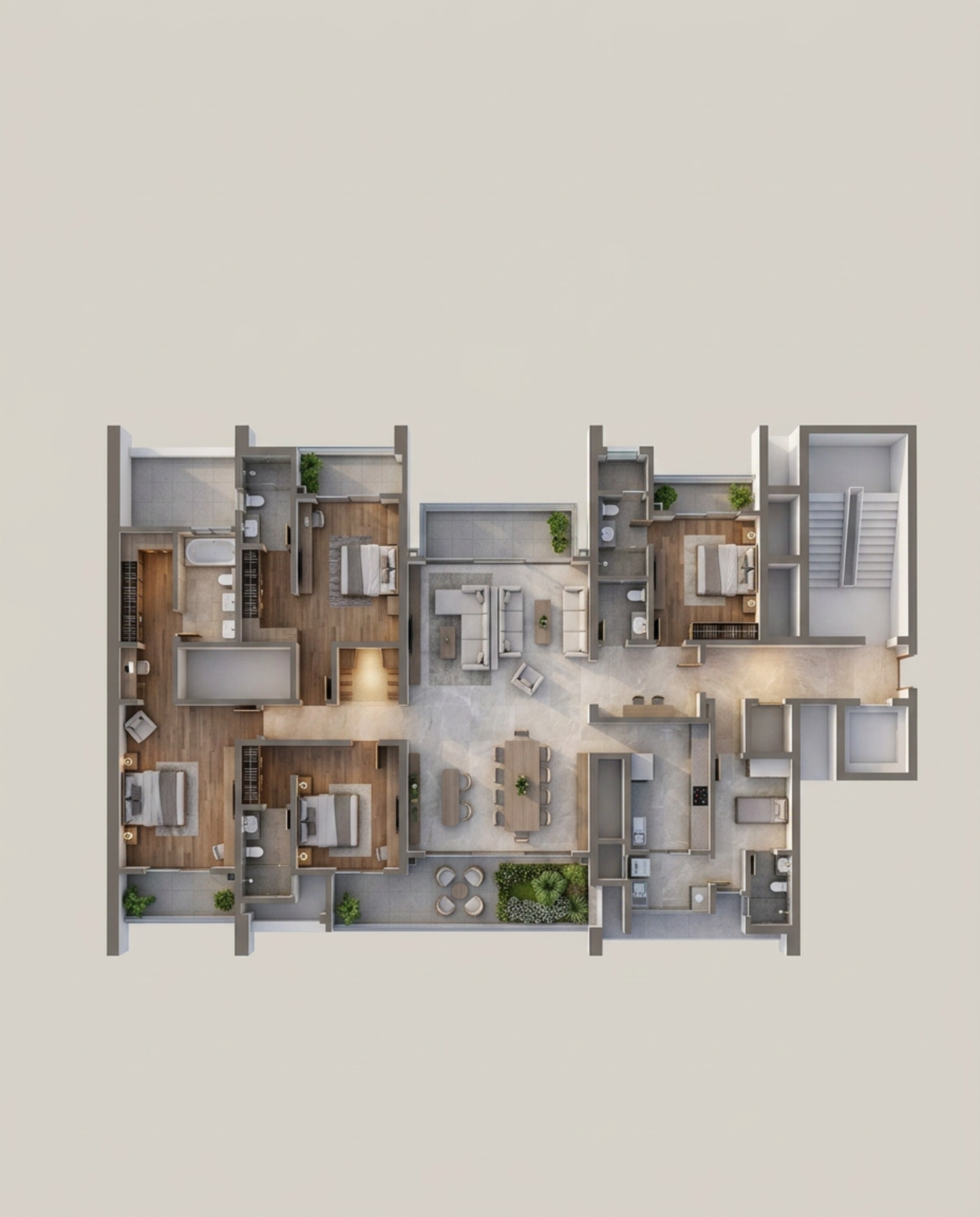 Floor plan of 4 BHK 4285 Sq. Ft. Apartment in Sobha Aranya, Gurgaon