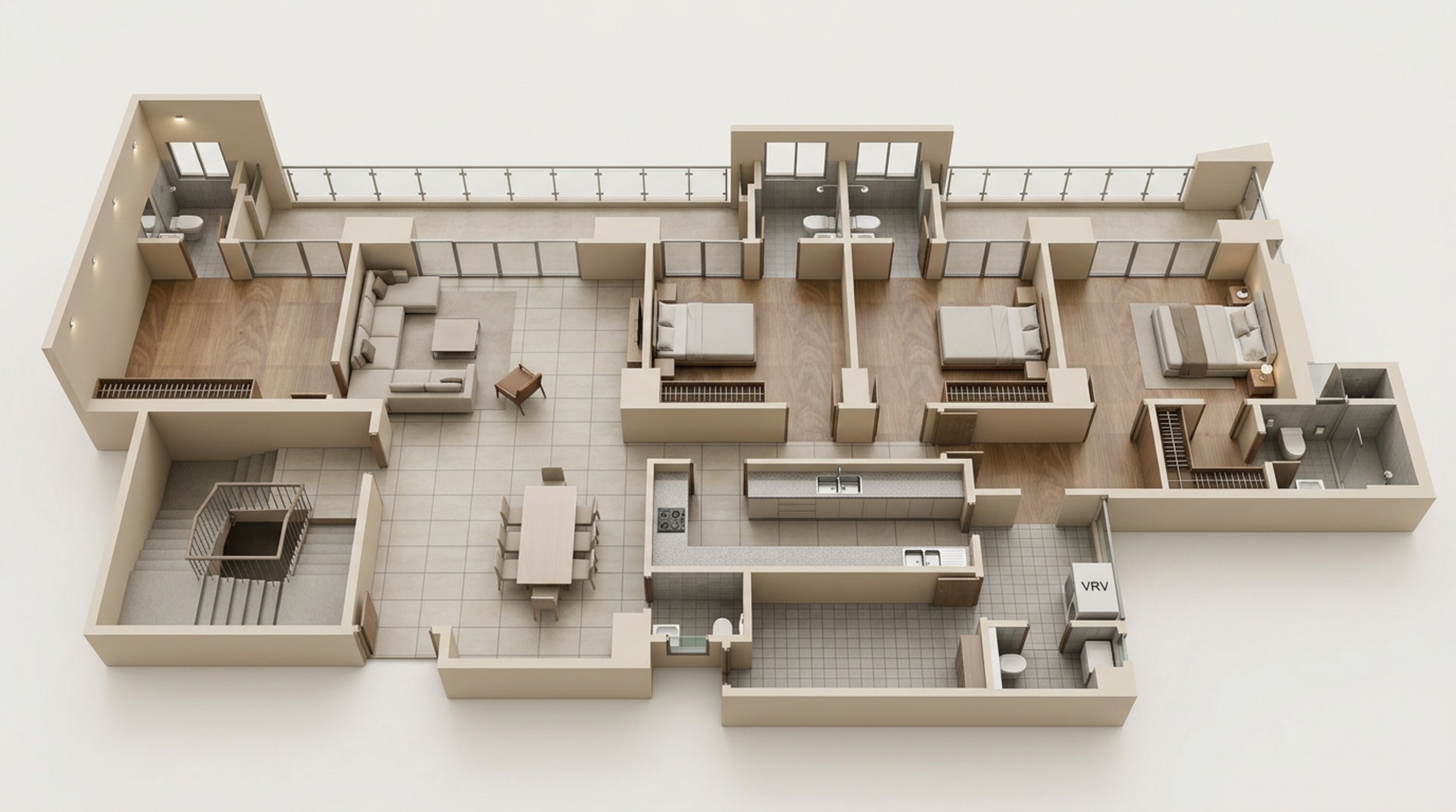 Floor plan of 4 BHK 3577 Sq. Ft. Apartment in DLF Privana West, Gurgaon