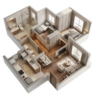 Floor plan of 2 BHK 700 Sq. Ft. Apartment in Kalpataru Primera, Thane