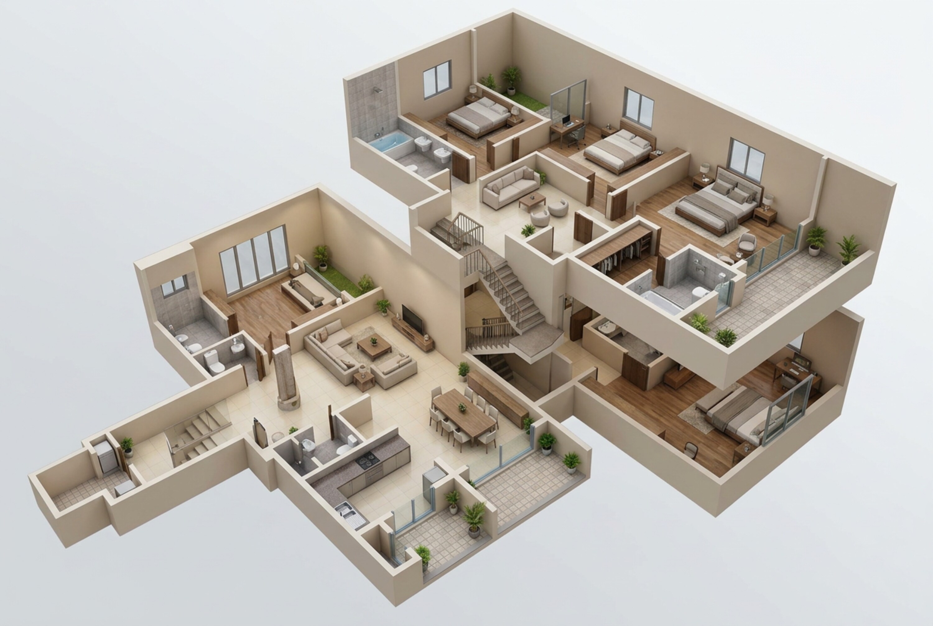 Floor plan of 4 BHK 3463 Sq. Ft. Apartment in Sobha Elysia, Ahmedabad