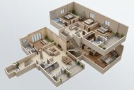 Floor plan of 4 BHK 3462 Sq. Ft. Apartment in Sobha Elysia, Ahmedabad