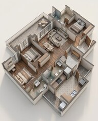 Floor plan of 3 BHK 1945 Sq. Ft. Apartment in Conscient Parq, Gurgaon