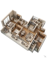Floor plan of 3 BHK 2395 Sq. Ft. Apartment in Conscient Parq, Gurgaon