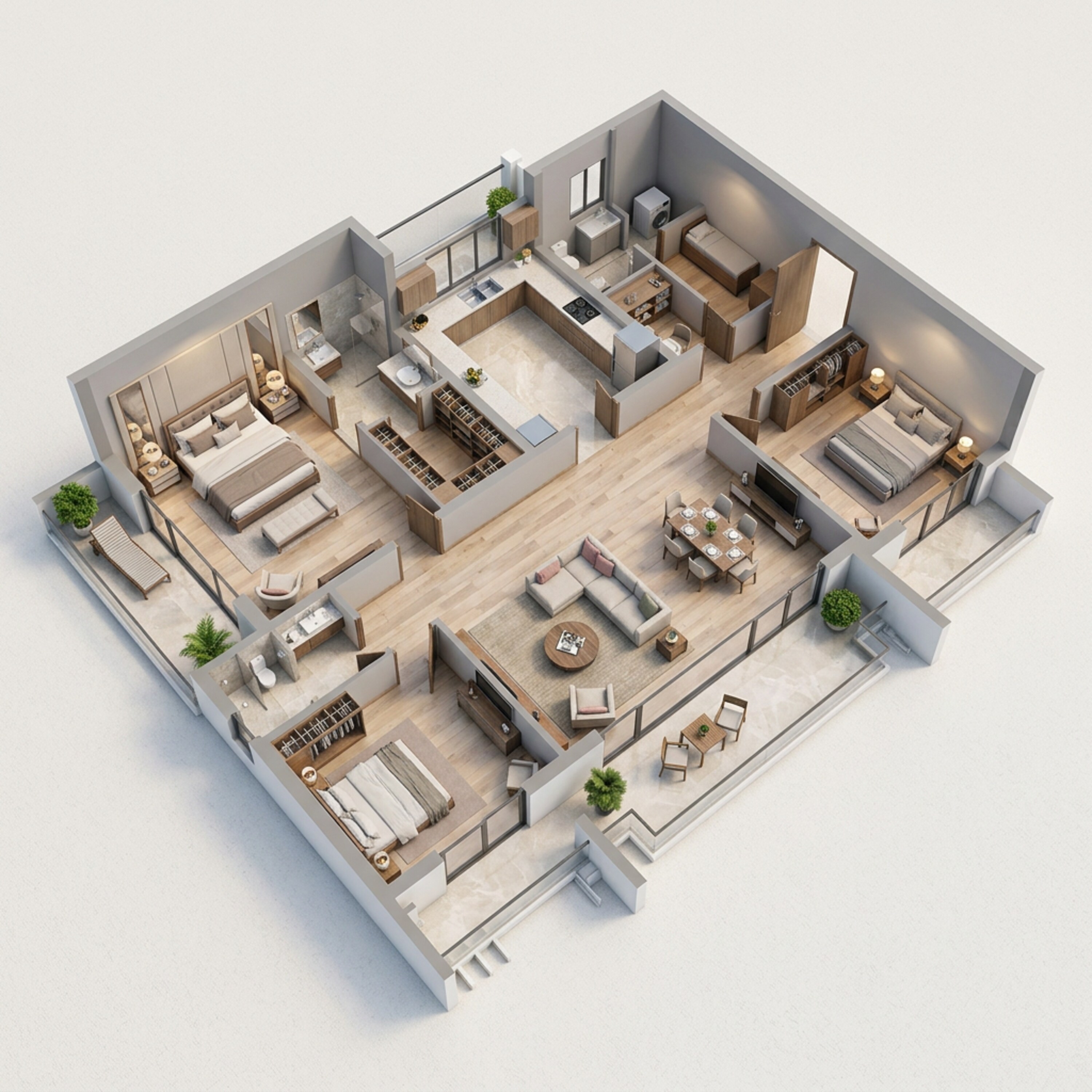 Floor plan of 3 BHK 2700 Sq. Ft. Apartment in Krisumi Waterside Residences, Gurgaon