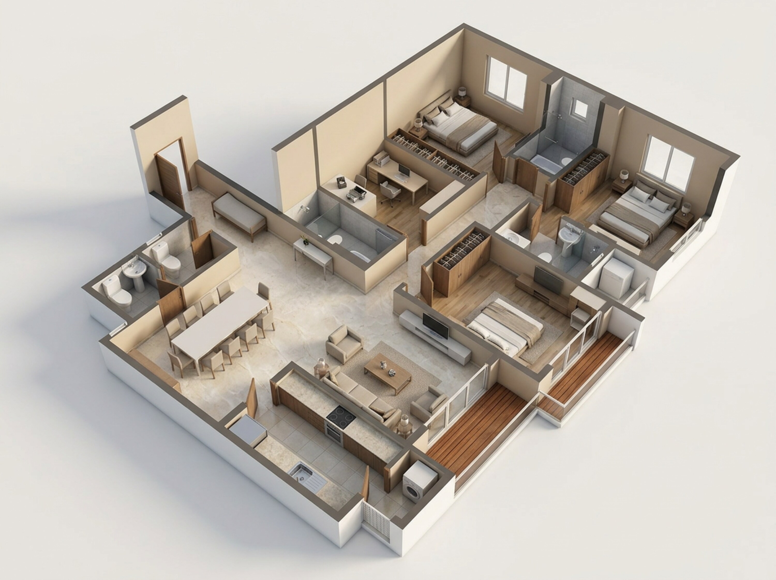 Floor plan of 4 BHK 1531 Sq. Ft. Apartment in Kalpataru Amare, Mumbai