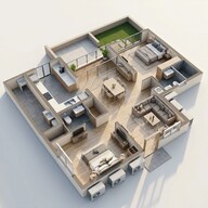 Floor plan of 2 BHK 1153 Sq. Ft. Apartment in Casagrand French Town, Chennai