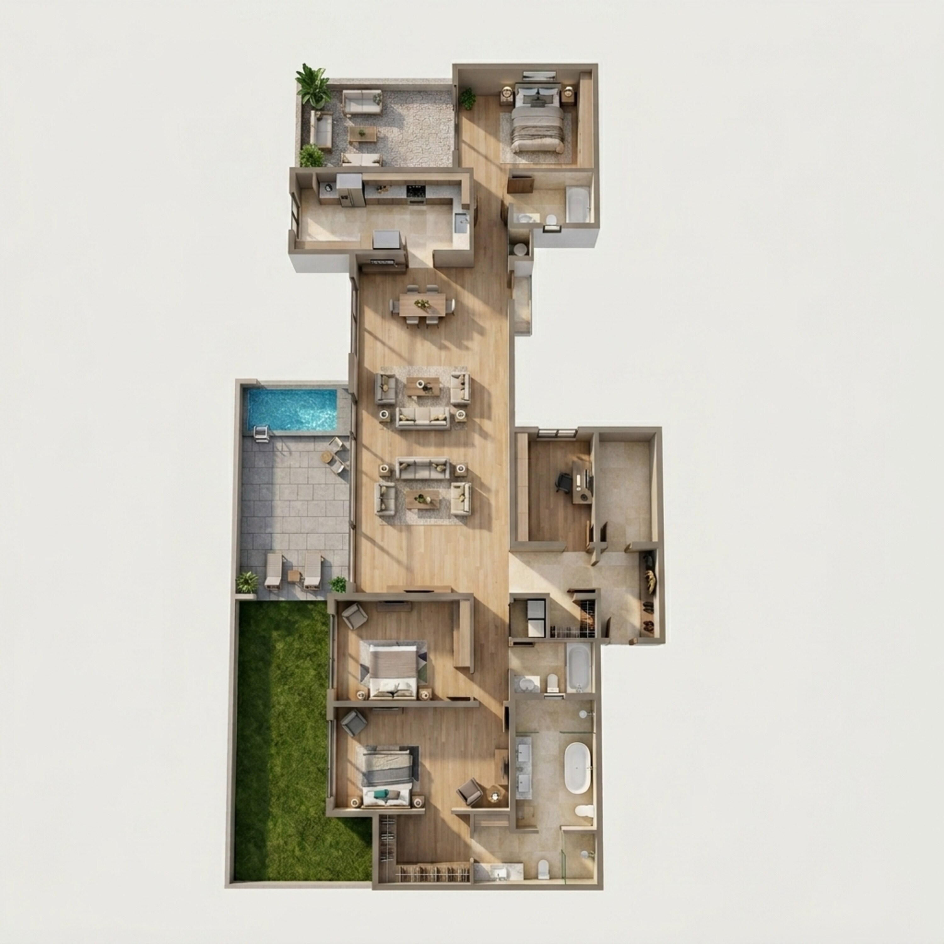 Floor plan of 3 BHK 3249 Sq. Ft. Villa in Casagrand French Town, Chennai