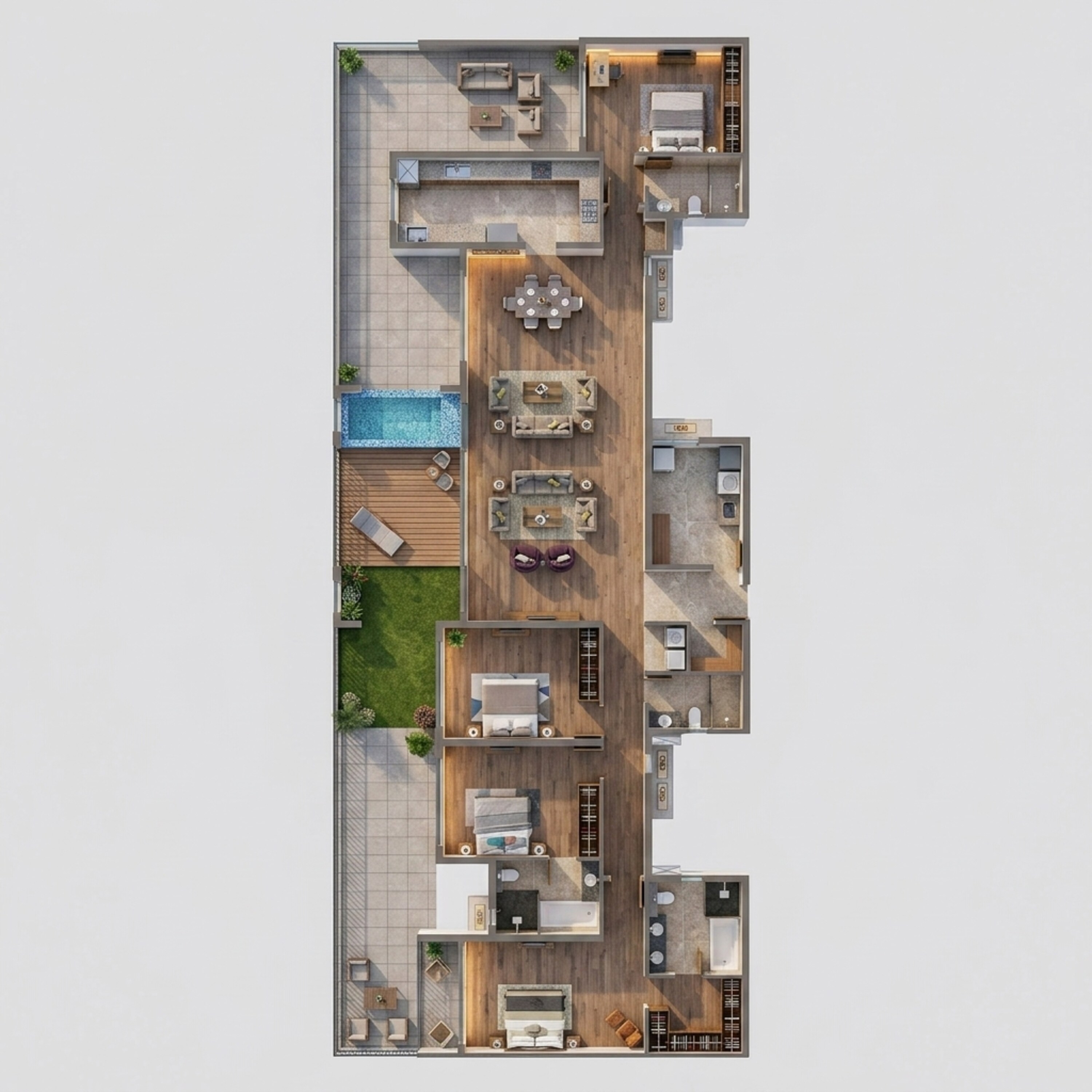 Floor plan of 4 BHK 3749 Sq. Ft. Villa in Casagrand French Town, Chennai