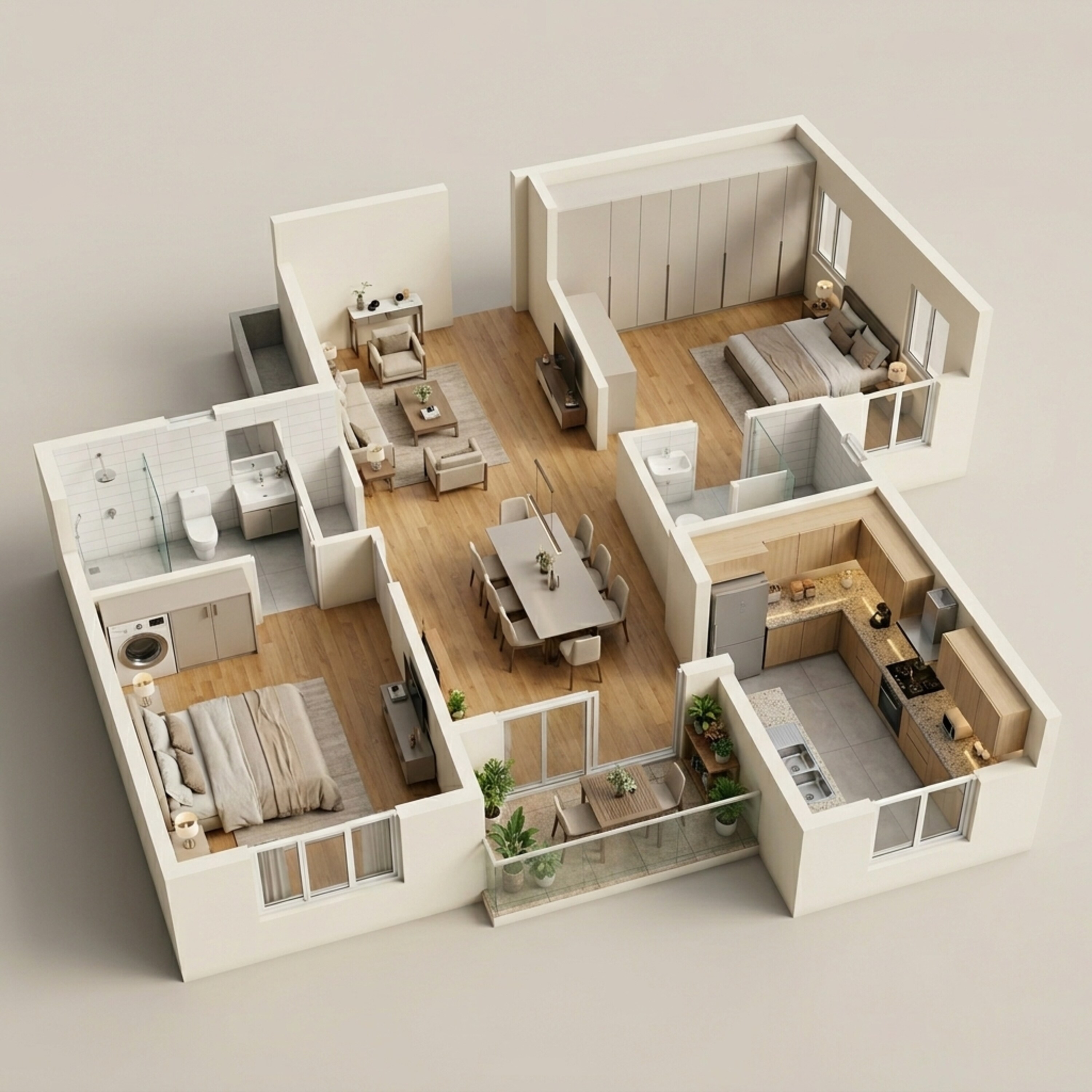 Floor plan of 2 BHK 1450 Sq. Ft. Apartment in Casagrand Hola, Chennai