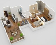 Floor plan of 2 BHK 631 Sq. Ft. Apartment in Kolte Patil 1st Avenue, Pune