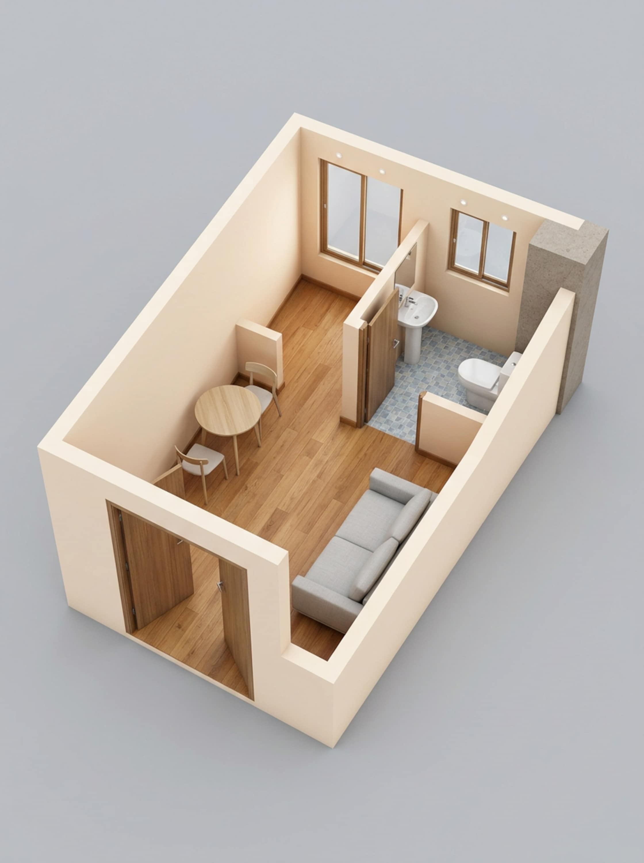 Floor plan of 206 Sq. Ft. Studio in Vilas Javdekar Indilife Kharadi, Pune