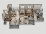 Floor plan of 3 BHK 1578 Sq. Ft. Apartment in Prestige Camden Gardens, Bangalore