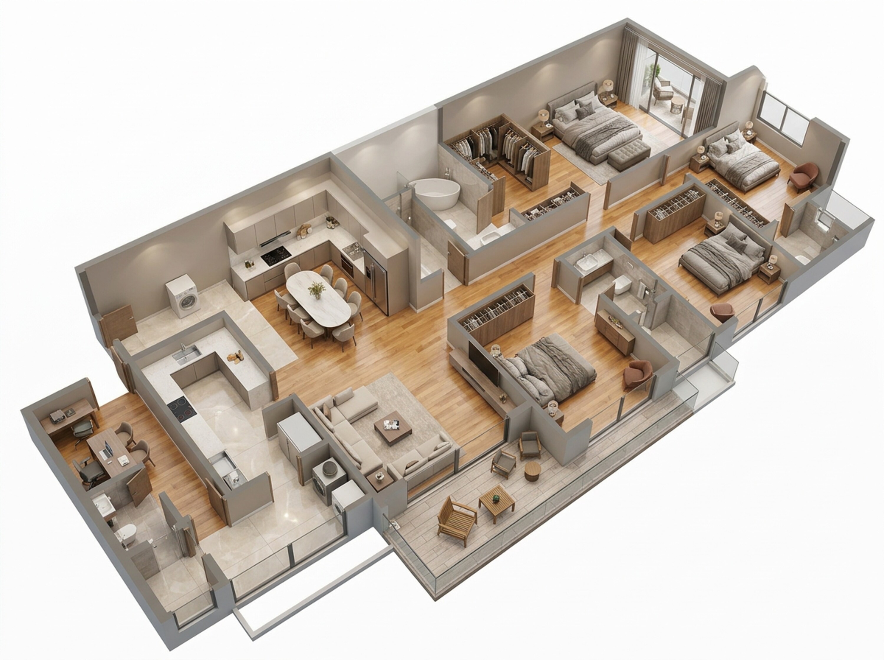 Floor plan of 4 BHK 2732 Sq. Ft. Apartment in Prestige Camden Gardens, Bangalore