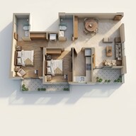 Floor plan of 2 BHK 1236 Sq. Ft. Apartment in Ashiana Nitara, Jaipur